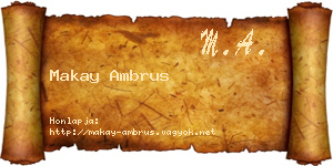 Makay Ambrus névjegykártya